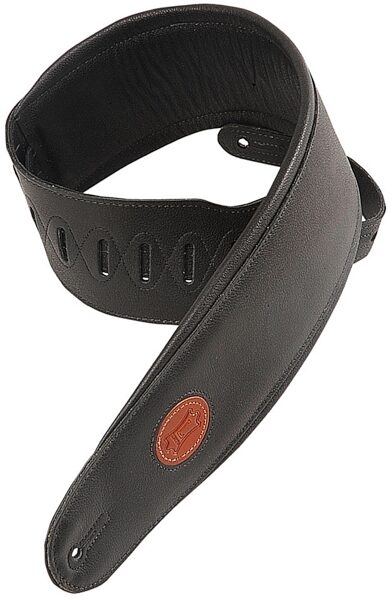 open zoom image for Levy's MSS2-4 Padded Leather Electric Bass Guitar Strap, Black, Main