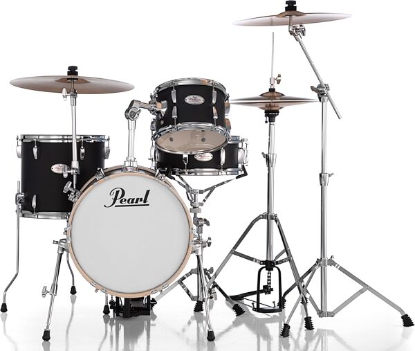 open zoom image for Pearl Midtown Portable Drums, 4-Piece, Asphalt Black, Bundle with Drum Throne, Action Position Back