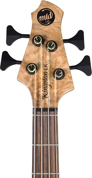open zoom image for MTD Kingston LK4 Electric Bass, with Rosewood Fingerboard, Natural Burl, Action Position Back