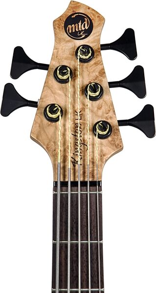 open zoom image for MTD Kingston LK5 Electric Bass, 5-String with Roasted Maple Fingerboard, Natural Burl, Action Position Back