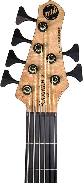 open zoom image for MTD Kingston Z6 Fretless Electric Bass, 6-String, Natural Burl, Action Position Back