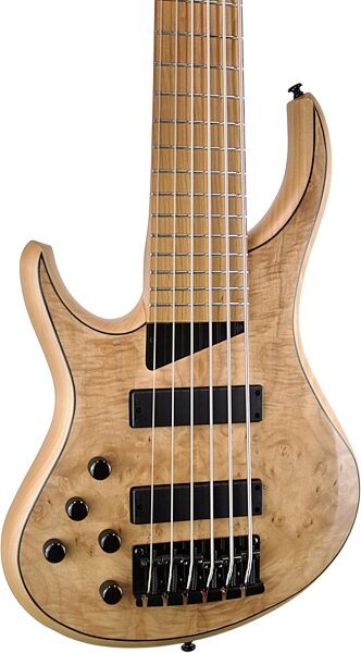 open zoom image for MTD Kingston Z6 Electric Bass, Left-Handed, Burl Matte, Action Position Back