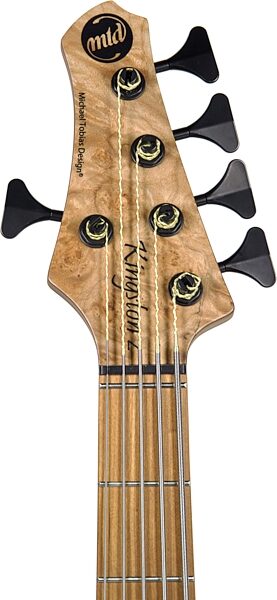 open zoom image for MTD Kingston Z5 Electric Bass, 5-String (Left-Handed), Natural Burl, Action Position Back