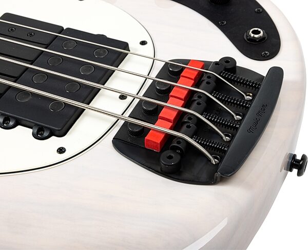 open zoom image for Ernie Ball Music Man Tim Commerford StingRay Electric Bass - Passive Electronics Model (with Mono Soft Shell Bag), White, Action Position Back