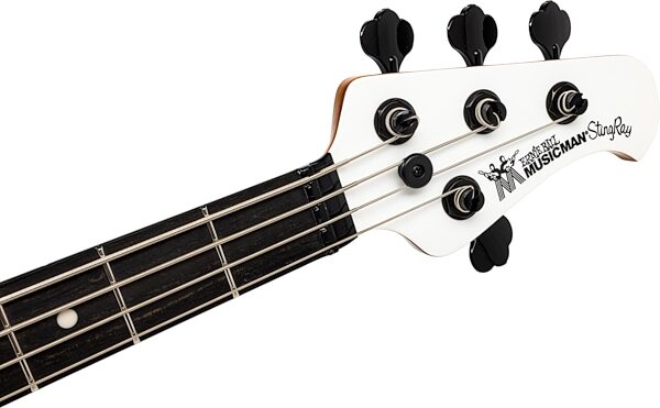 open zoom image for Ernie Ball Music Man Tim Commerford StingRay Electric Bass - Passive Electronics Model (with Mono Soft Shell Bag), White, Action Position Back