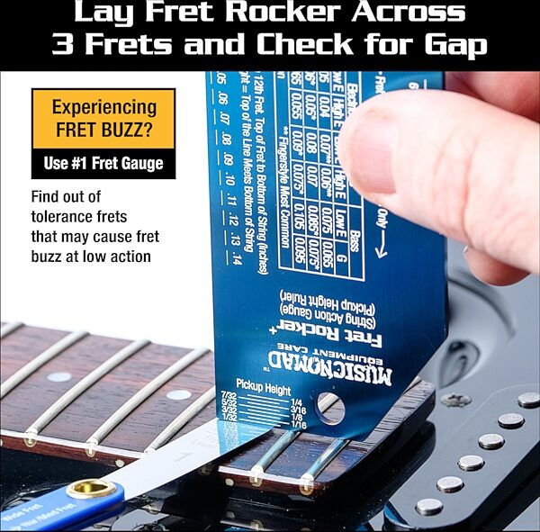 open zoom image for Music Nomad MN840 Precision Fret Gauge Tool, New, Action Position Back