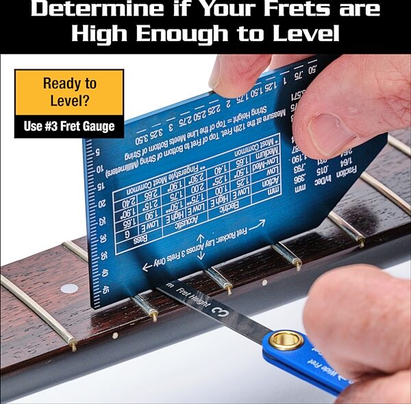 open zoom image for Music Nomad MN840 Precision Fret Gauge Tool, New, Action Position Back