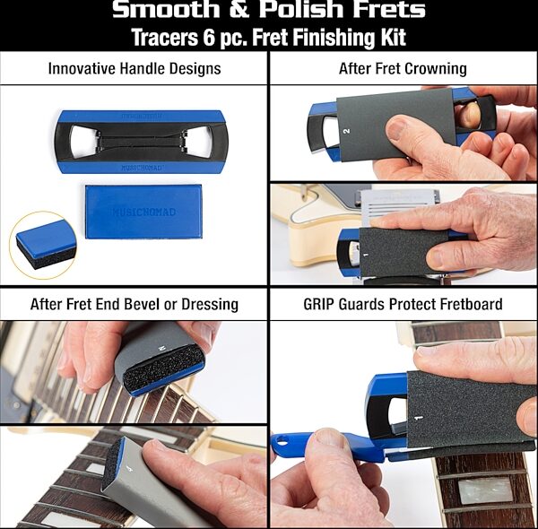 open zoom image for Music Nomad MN880 Premium Guitar Tech Fret Tool Set, New, Action Position Back
