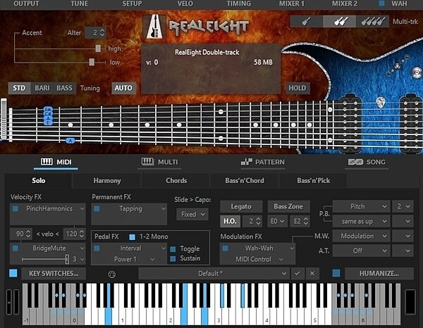 open zoom image for Musiclab RealEight Guitar Plug-in Software, Digital Download, Screenshot Front