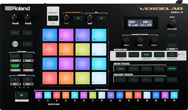 open zoom image for Roland MV-1 Verselab Music Production Workstation, New, Action Position Front