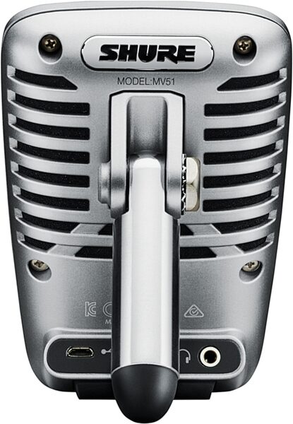 open zoom image for Shure MOTIV MV51 Professional Home Studio Microphone (with USB-A, USB-C and Lightning Cables), MV51-DIG, Open Box (Like New), Rear