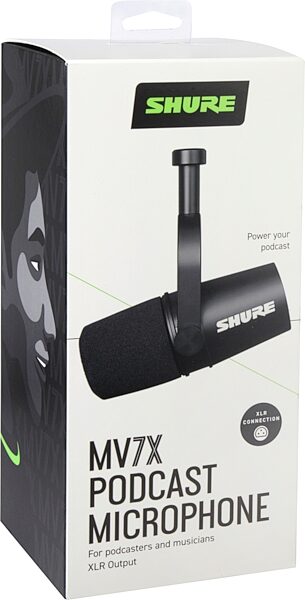 open zoom image for Shure MV7X Cardioid Dynamic Podcast Microphone with XLR Output, Single Microphone, Action Position Back