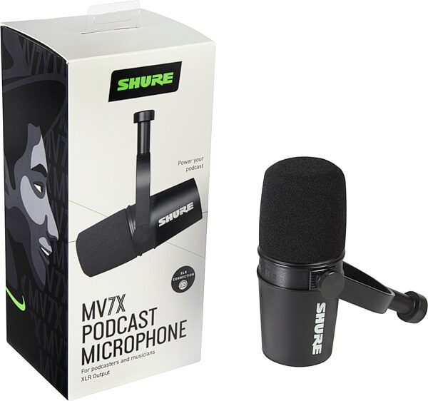 open zoom image for Shure MV7X Cardioid Dynamic Podcast Microphone with XLR Output, Single Microphone, Action Position Back