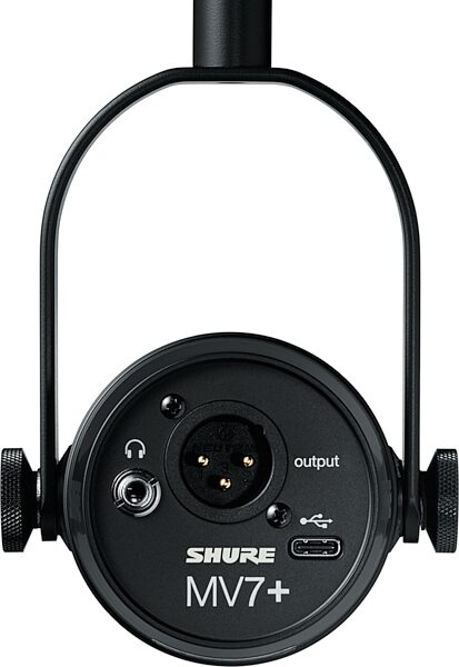 open zoom image for Shure MV7+ Hybrid USB/XLR Podcast Microphone, Black, MV7+-K, Action Position Back