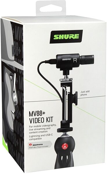 open zoom image for Shure MOTIV MV88 Plus Video Kit Stereo Condenser Microphone (with Lightning and USB-C Cables), Open Box (Like New), Packaging