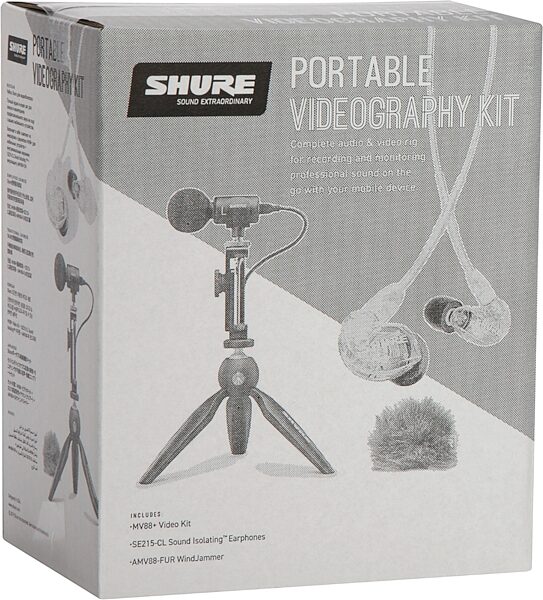open zoom image for Shure MOTIV MV88 Plus Portable Videography Kit (With SE215 Earphones and AMV88-Fur Windjammer), New, Action Position Back