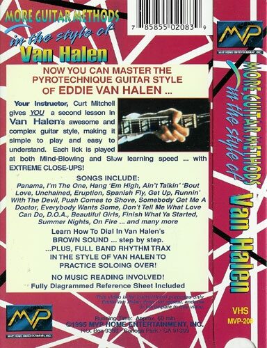 open zoom image for Video: Guitar Method -- More Van Halen, Back Cover