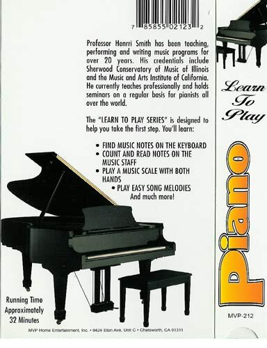 open zoom image for Video: Learn To Play Piano, Back Cover