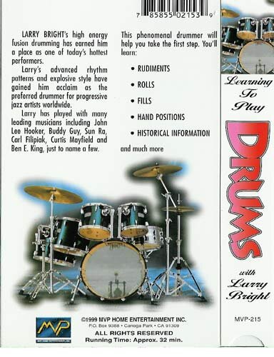 open zoom image for Video: Learn to Play Drums, Back Cover