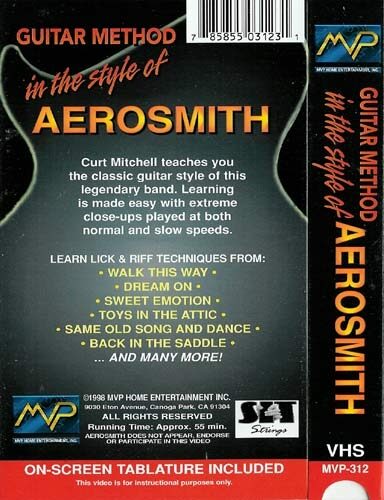 open zoom image for Video: Guitar Method in the Style of Aerosmith, Back Cover