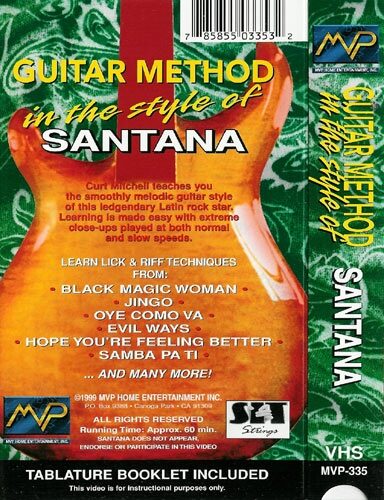 open zoom image for Guitar Method in the Style of Santana Video, Back Cover