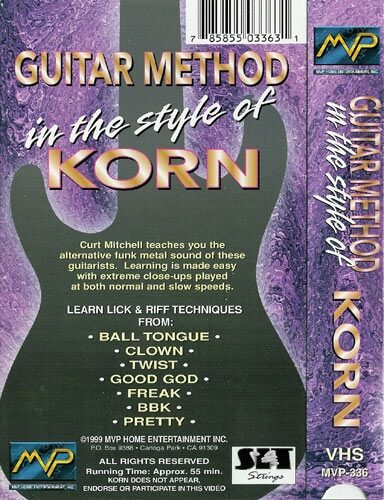 open zoom image for Video: Guitar Method in the Style of Korn, Back Cover