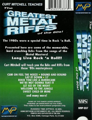 open zoom image for Video: The Greatest Metal Riffs of the 80s, Back Cover