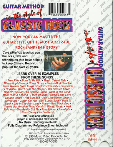 open zoom image for Video: Guitar Method in the Style of Class Rock (2-Pack), Back Cover