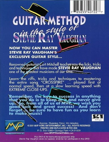 open zoom image for Guitar Method in the Style of Stevie Ray Vaughan Book, Back Cover