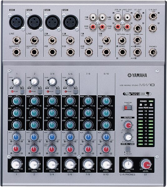 open zoom image for Yamaha MW10 10-Channel USB Mixer, Top
