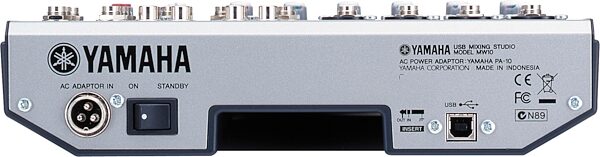 open zoom image for Yamaha MW10 10-Channel USB Mixer, Rear