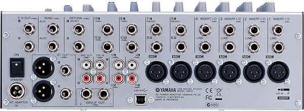 open zoom image for Yamaha MW12 12-Channel USB Mixer, Rear