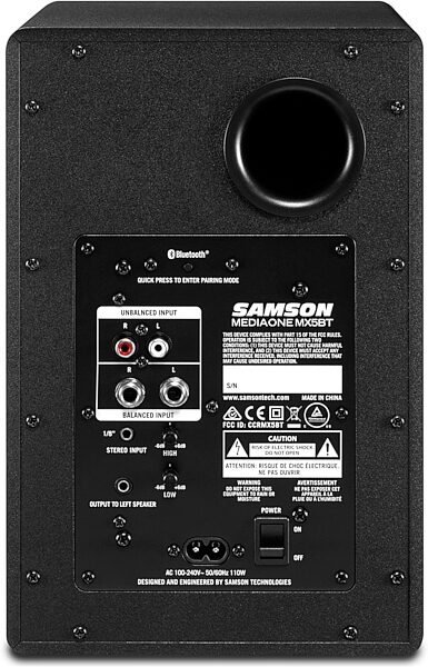 open zoom image for Samson MX5BT MediaOne Powered Studio Monitors, Pair, Back A