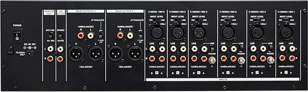 open zoom image for TASCAM MZ-372 Rackmount Multi-Zone Mixer, 7-Channel, New, Action Position Back