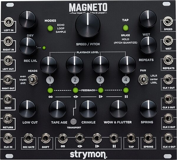 open zoom image for Strymon Magneto Four Head dTape Echo and Looper Module, New, Action Position Back