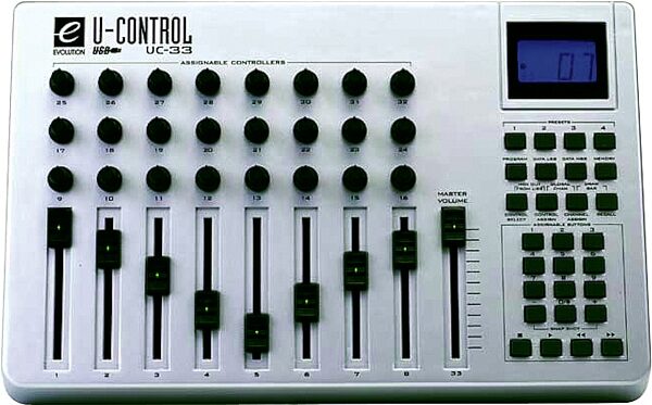 open zoom image for Evolution UC33e MIDI Control Surface, Top View