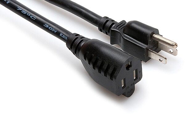 open zoom image for Hosa PWX-400 NEMA 5-15R to NEMA 5-15P, 14 AWG AC Power Extension Cord, Black, 8 foot, PWX-408, HOSPWX4