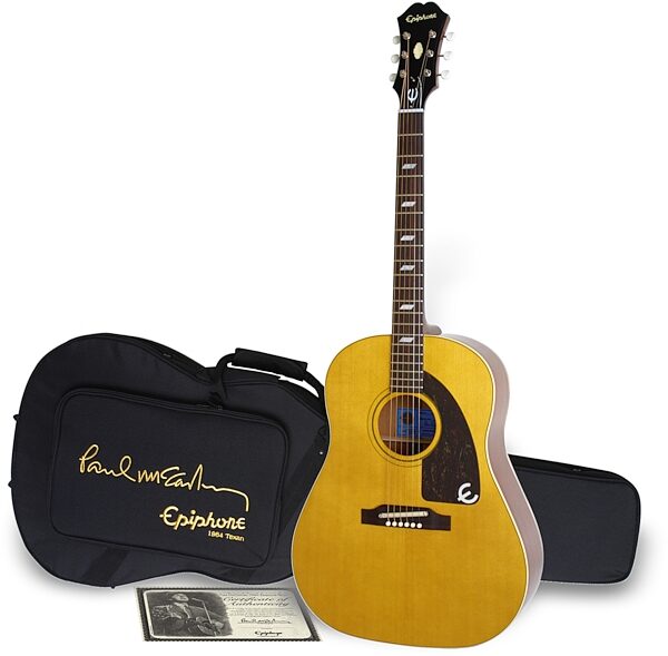 open zoom image for Epiphone Paul McCartney 1964 USA Texan Autographed Acoustic Guitar (with Case), With Case