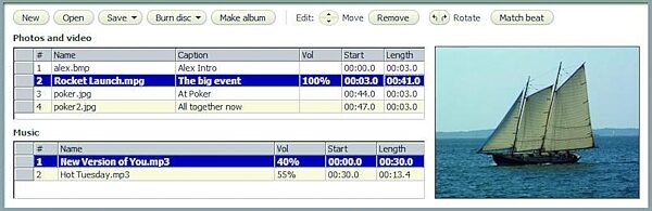 open zoom image for Cakewalk MediaWorks Audio/Video Softare (Windows), Photo Video Show