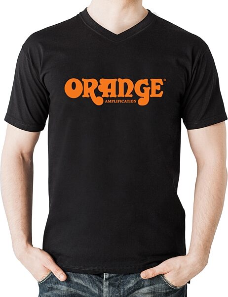open zoom image for Orange Modern Logo T Shirt, Black, Small, Main