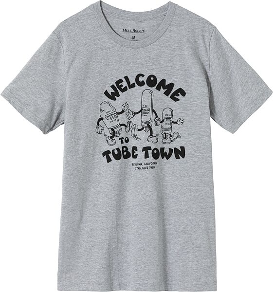 open zoom image for Mesa/Boogie Welcome to Tube Town T-Shirt, Gray, Small, Action Position Back