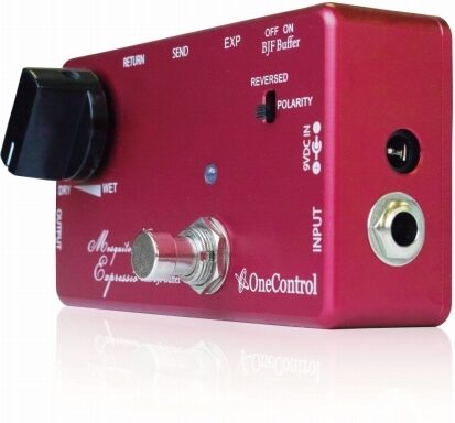 open zoom image for One Control Mosquite Blender Expressio FX Blender Pedal, Angled Side