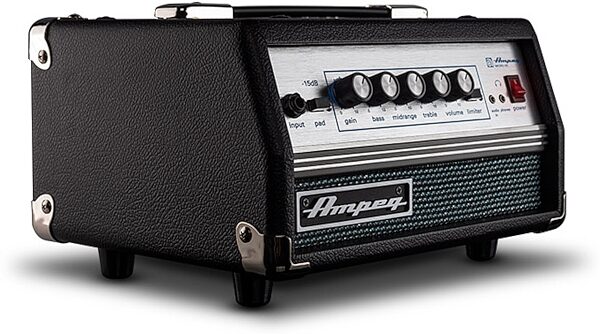 open zoom image for Ampeg MICRO-VR Bass Amplifier Half Stack with SVT MICRO-VR Head and SVT210AV Micro Classic Cabinet, Black, Micro-VR 3qtr-Left