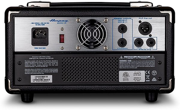 open zoom image for Ampeg MICRO-VR Bass Amplifier Half Stack with SVT MICRO-VR Head and SVT210AV Micro Classic Cabinet, Black, Micro-VR Back
