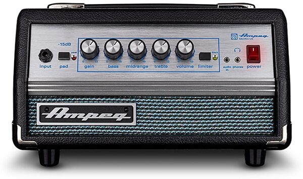 open zoom image for Ampeg MICRO-VR Bass Amplifier Half Stack with SVT MICRO-VR Head and SVT210AV Micro Classic Cabinet, Black, Micro-VR Front
