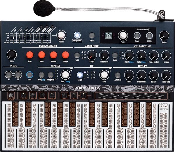 open zoom image for Arturia MicroFreak Hybrid Keyboard Synthesizer, Black, with Microphone, Top