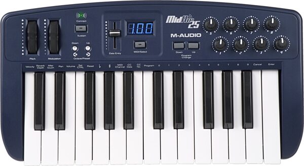 open zoom image for M-Audio MidAir 25 25-Key Wireless USB MIDI Controller, Top