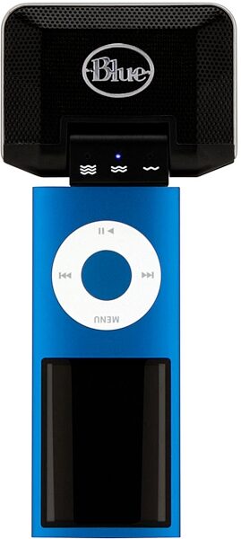 open zoom image for BLUE Mikey iPod Microphone Recorder, In Use with Nano
