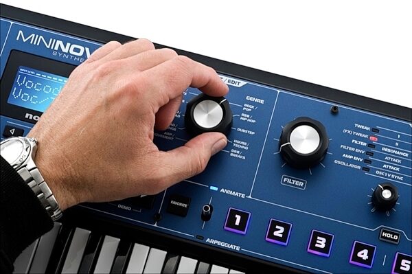 open zoom image for Novation MiniNova Compact Keyboard Synthesizer, 37-Key, New, Control Closeup