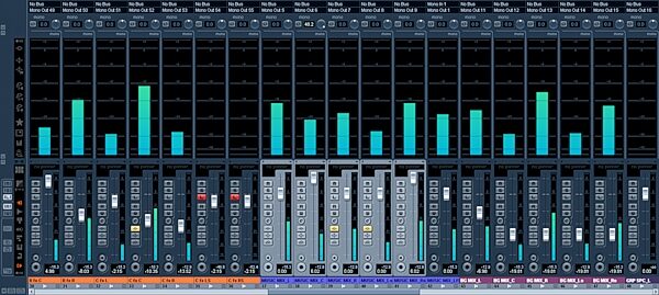 open zoom image for Steinberg Nuendo Recording Software (Macintosh and Windows), Mixer View